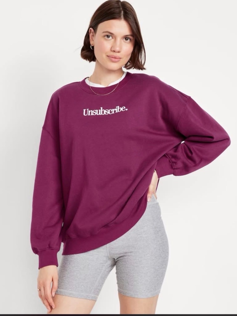 Unsubscribe Maroon/Purple Graphic Sweatshirt OLD NAVY